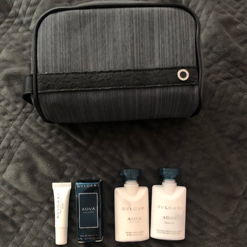BLVGARI MENS SET WITH TOILETRY BAG